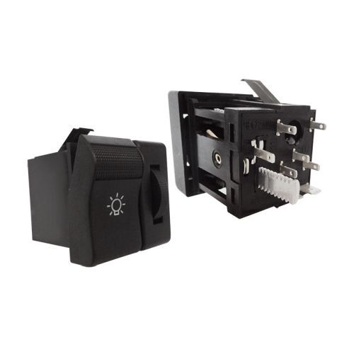 13659 - TECLA LUCES VW GOL - SAVEIRO - 2 PUNTO CON REOSTATOR - 8 TERMINALES