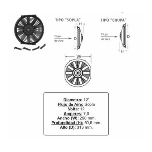17505 - ELECTROVENTILADOR UNIVSERAL 12V