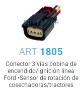1805 - FICHA 3 VIAS BOBINA ENC.LINEA FORD