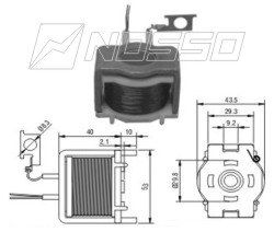 ZM1-421 - BOBINA P/SOLEN. NIPPONDENSO 12V 1.4KW 2 SALIDAS - CHRYSLER - DODGE - H.DAVIDSON / TERM. DE