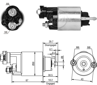 ZM2-705 - SOLEN.NIPPONDENSO 12V HONDA CIVIC