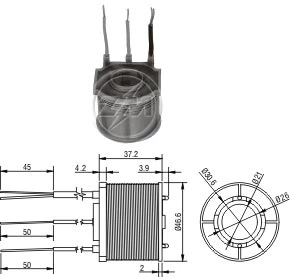 ZM420-93 - BOBINA P/SOLEN. NIPPODENSO 24V 2.5KW 3 SALIDAS