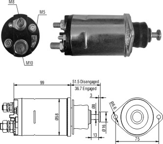 ZM805 - SOLEN. D.REMY 12V 28MT - CUMMINS