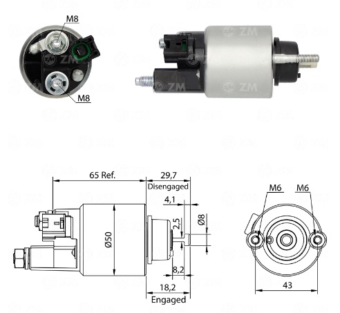 ZM4-708 - SOLENOIDE ARRANQUE DENSO TOYOTA COROLLA - YARIS