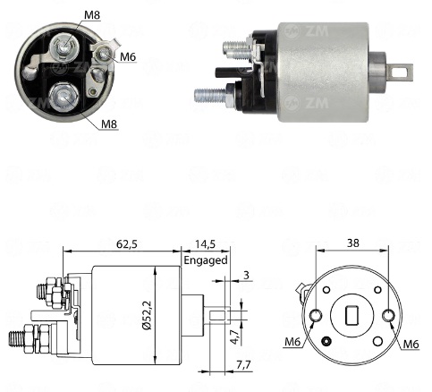 ZM4-710 - SOLENOIDE ARRANQUE 12V FIAT